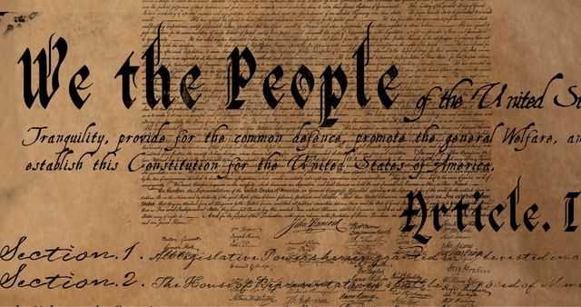 Digital Animation of US Constitution on Brown Background - Download Free Stock Images Pikwizard.com