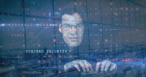Hacker Cyber Attack Warning in Digital Security Concept