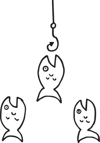 playful transparent fish and hook doodle illustration - Download Free Stock Videos Pikwizard.com