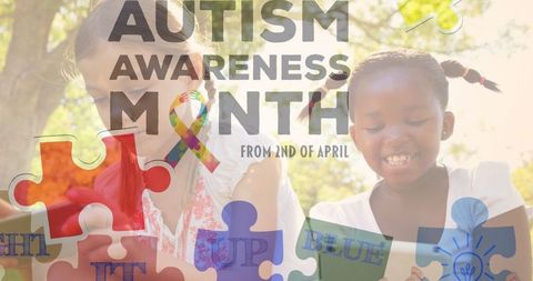 Colorful Autism Awareness Month Concept with Children Learning - Download Free Stock Images Pikwizard.com