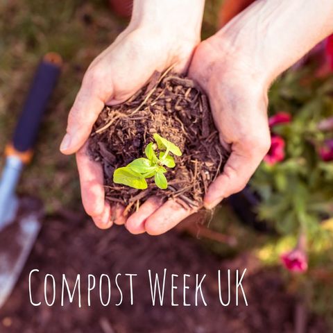 Caucasian Woman Holding Compost and Seedling for UK Gardening Campaign - Download Free Stock Templates Pikwizard.com