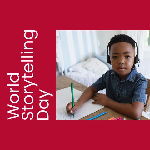Young Boy Celebrating World Storytelling Day - Download Free Stock Templates Pikwizard.com