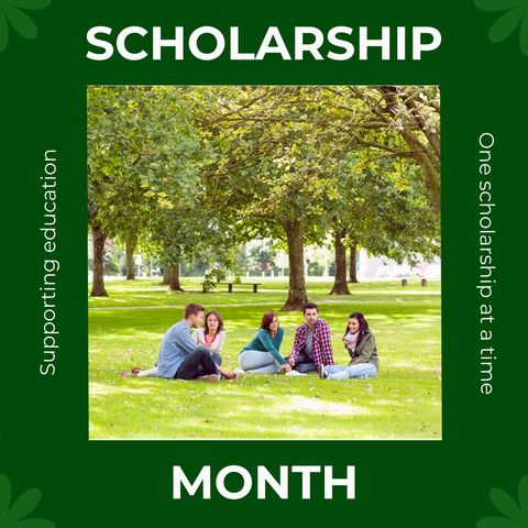Friends sitting together emphasizing scholarship opportunity