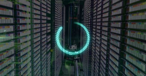 Digital Progress in Data Center with Loading Circle - Download Free Stock Images Pikwizard.com