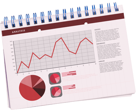 Transparent Spiral Notebook with Analytical Graphs and Charts - Download Free Stock Videos Pikwizard.com