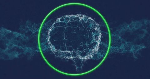 Futuristic Virtual Brain Network Concept in Neon Blue and Green - Download Free Stock Images Pikwizard.com