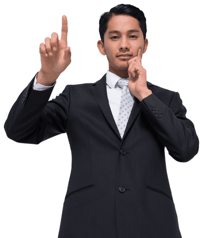 biracial businessman using transparent interactive interface - Download Free Stock Videos Pikwizard.com
