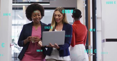 diverse colleagues analyzing data with technology interface in office - Download Free Stock Images Pikwizard.com