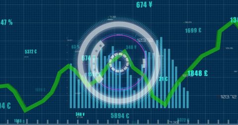 Digital Data Analysis Visualization with Graphs - Download Free Stock Images Pikwizard.com