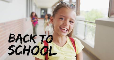 Smiling Young Girl Back to School Indoors - Download Free Stock Images Pikwizard.com