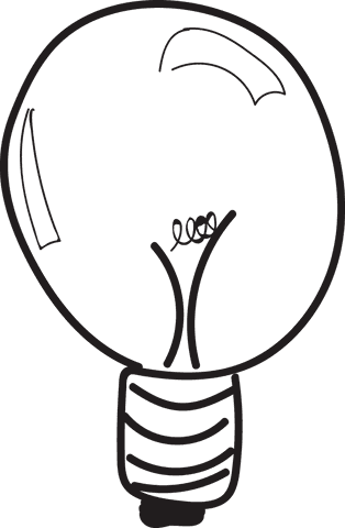 Transparent hand-drawn light bulb illustration