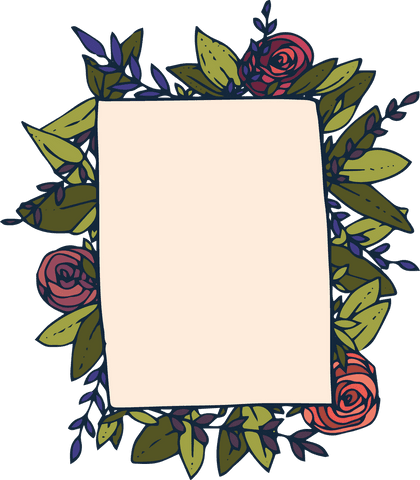 Transparent floral wreath with blank center for design projects