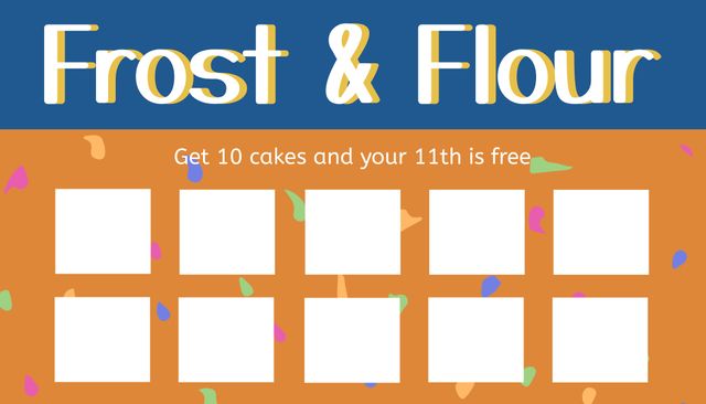 Bakery Loyalty Card with Colorful Confetti Design - Download Free Stock Videos Pikwizard.com