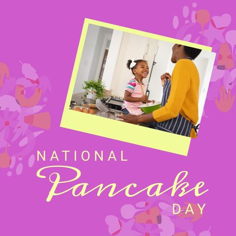 Joyful National Pancake Day Celebration at Home - Download Free Stock Templates Pikwizard.com