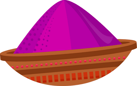 Transparent ceramic bowl with magenta pigment mound