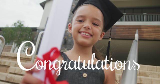 Proud Young Girl Holding Graduation Certificate Smiling - Download Free Stock Images Pikwizard.com