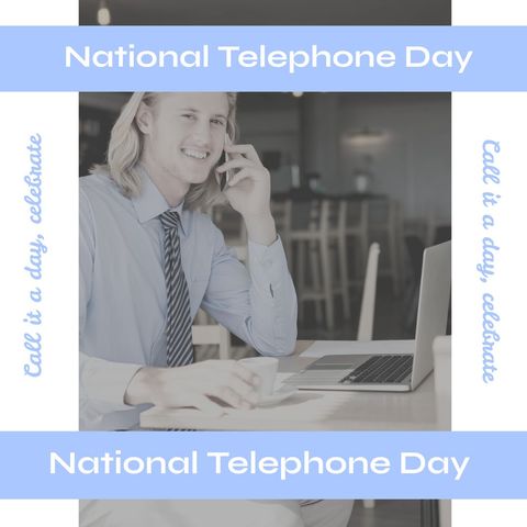 National Telephone Day: Businessman Talking on Smartphone - Download Free Stock Templates Pikwizard.com