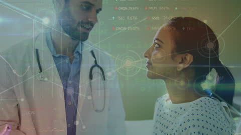 Doctor and Patient with Digital Healthcare Interface Concept
