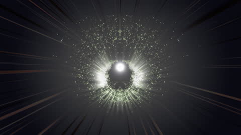 Abstract Digital Light Burst with Neon Trails