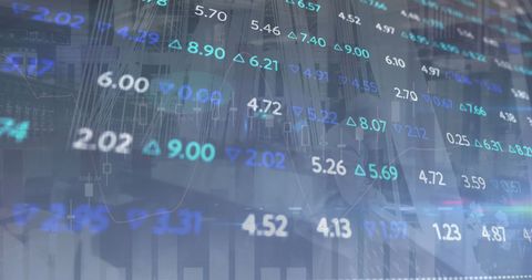 Businessman Analyzing Stock Market Trends in Futuristic Office