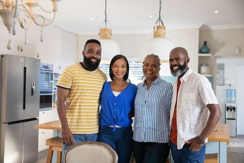 Diverse Family Gathering in Modern Kitchen with Contemporary Design