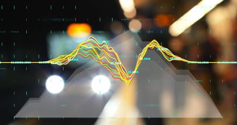 Digital Graph with City Night Lights Background - Download Free Stock Images Pikwizard.com