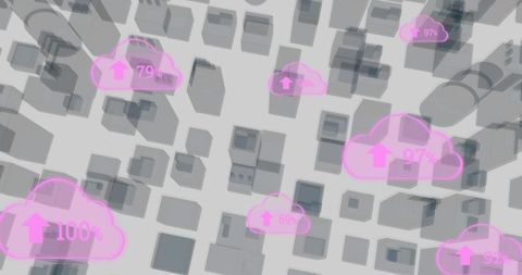 Digital Cloud Connectivity Over Urban Cityscape - Download Free Stock Images Pikwizard.com
