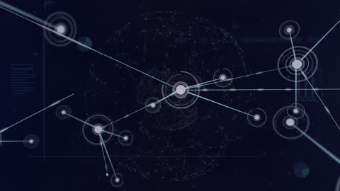 Animated Network of Connections on Dark Background