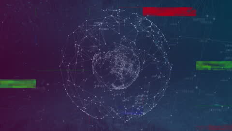 Global Network Data Connections Animation with Blue Background