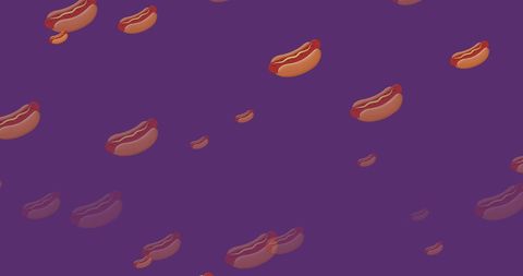 Seamless Hot Dog Pattern on Purple Background