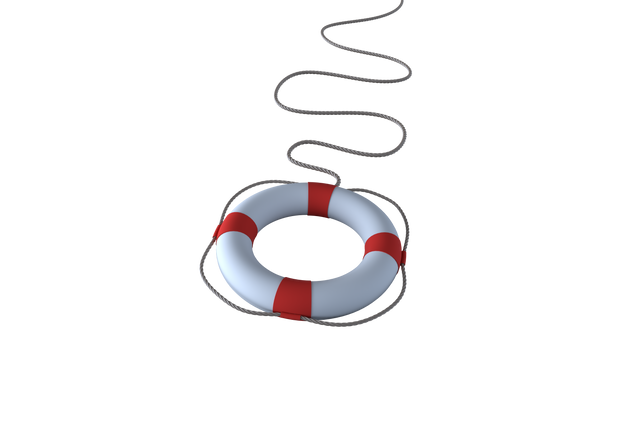 High Angle View of Digital Transparent Lifebuoy and Rope - Download Free Stock Videos Pikwizard.com