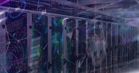 Complex Data Processing Overlaying Modern Server Room - Download Free Stock Images Pikwizard.com