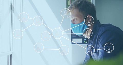 Professionals Embracing Future Communication in Modern Office