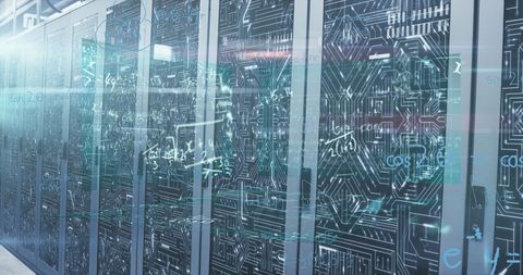 Data Processing and Calculations on Server Equipment - Download Free Stock Images Pikwizard.com