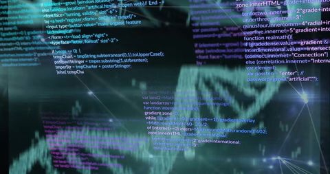 Digital Data Streams and Connection Network Overlaying Code - Download Free Stock Images Pikwizard.com