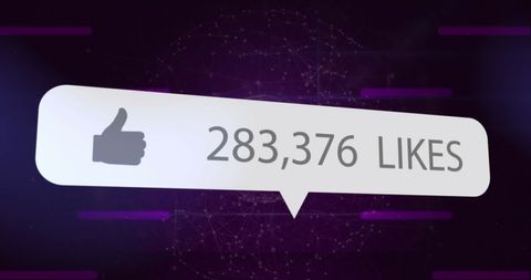 Social Media Like Counter on Abstract Digital Network Background - Download Free Stock Images Pikwizard.com