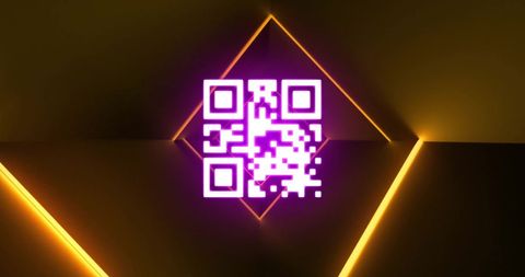 glowing qr code on interactive brown background - Download Free Stock Images Pikwizard.com