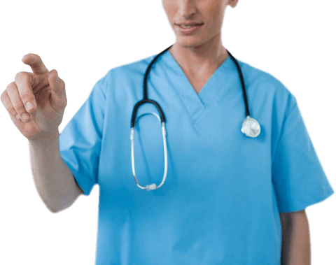 Transparent Mid Section of Nurse Touching Digital Interface - Download Free Stock Videos Pikwizard.com