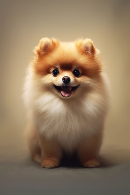 Close-Up of Fluffy Pomeranian Dog Smiling at Camera - Download Free Stock Images Pikwizard.com