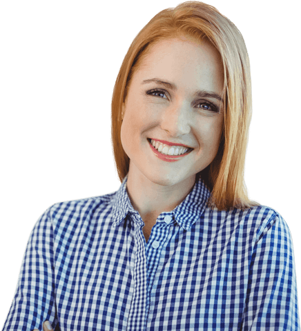 smiling blonde woman wearing checkered shirt on transparent background - Download Free Stock Videos Pikwizard.com