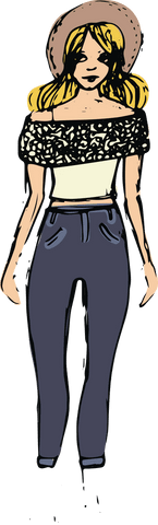 Transparent Graphic of Fashionable Woman in Off-Shoulder Top and Trousers - Download Free Stock Videos Pikwizard.com