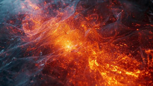 Vibrant Energetic Abstraction with Fluid Luminous Forms