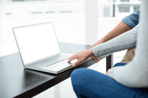 hands collaborating on laptop with transparent screen - Download Free Stock Videos Pikwizard.com