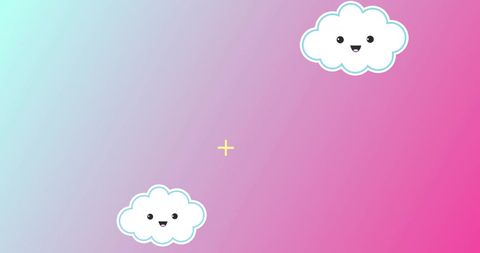 Smiling Cloud Illustrations on Pastel Gradient Background - Download Free Stock Images Pikwizard.com