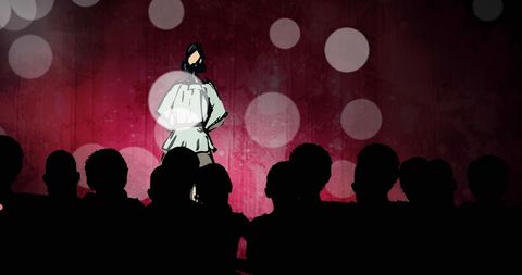 Abstract Fashion Runway Silhouette Illustration