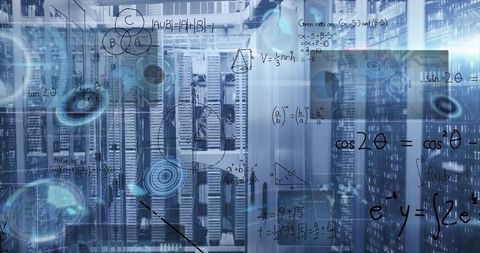 Engineers Working in Data Center with Holograms Superimposed - Download Free Stock Images Pikwizard.com
