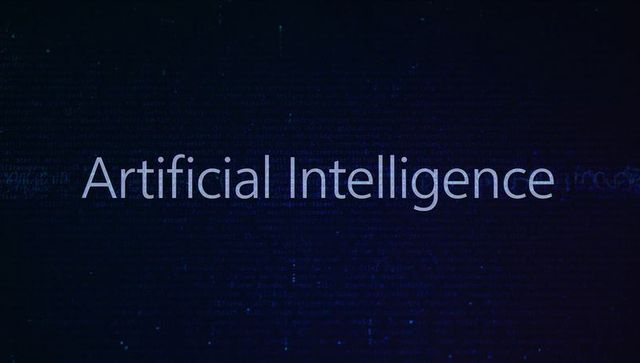 Stylized artificial intelligence text with coded background