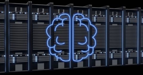 Artificial Intelligence Symbol Over Server Racks Digital Concept - Download Free Stock Images Pikwizard.com