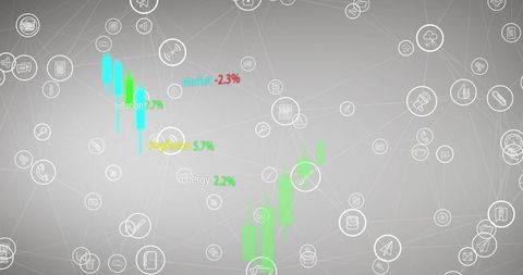 Digital Data Visualization Over Social Media Icons - Download Free Stock Images Pikwizard.com