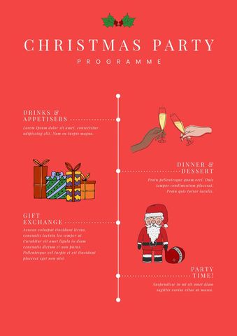 festive christmas party program with santa illustration - Download Free Stock Templates Pikwizard.com